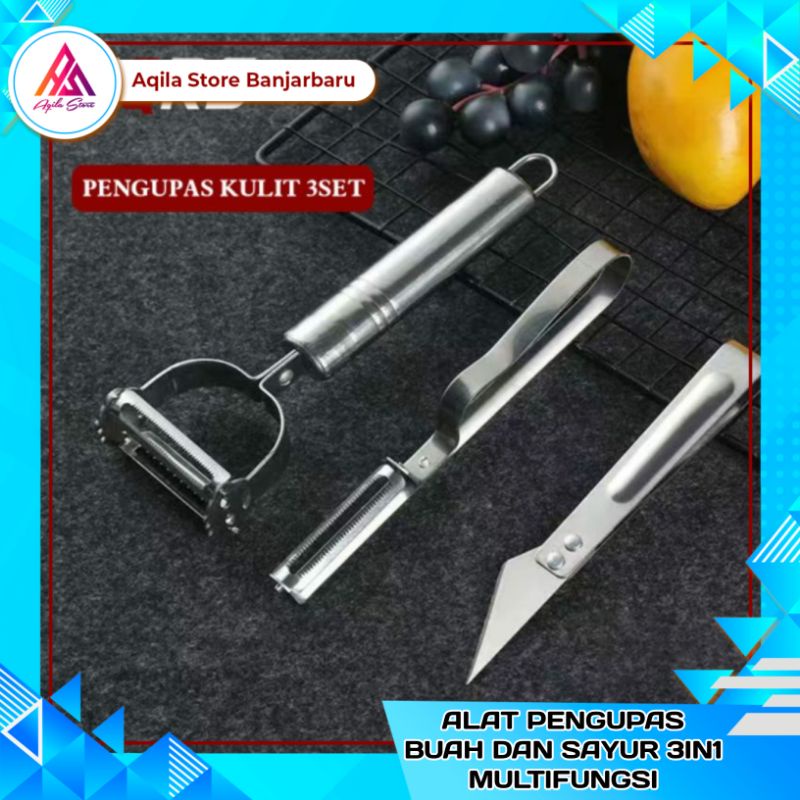 Jual Peeler Pisau Kupas Buah Sayur Set 3in1 Pengupas Kulit 3in1