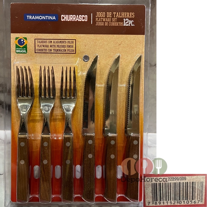 Jual TRAMONTINA Set Pisau Garpu Knife Fork Steak Traditional 12pcs