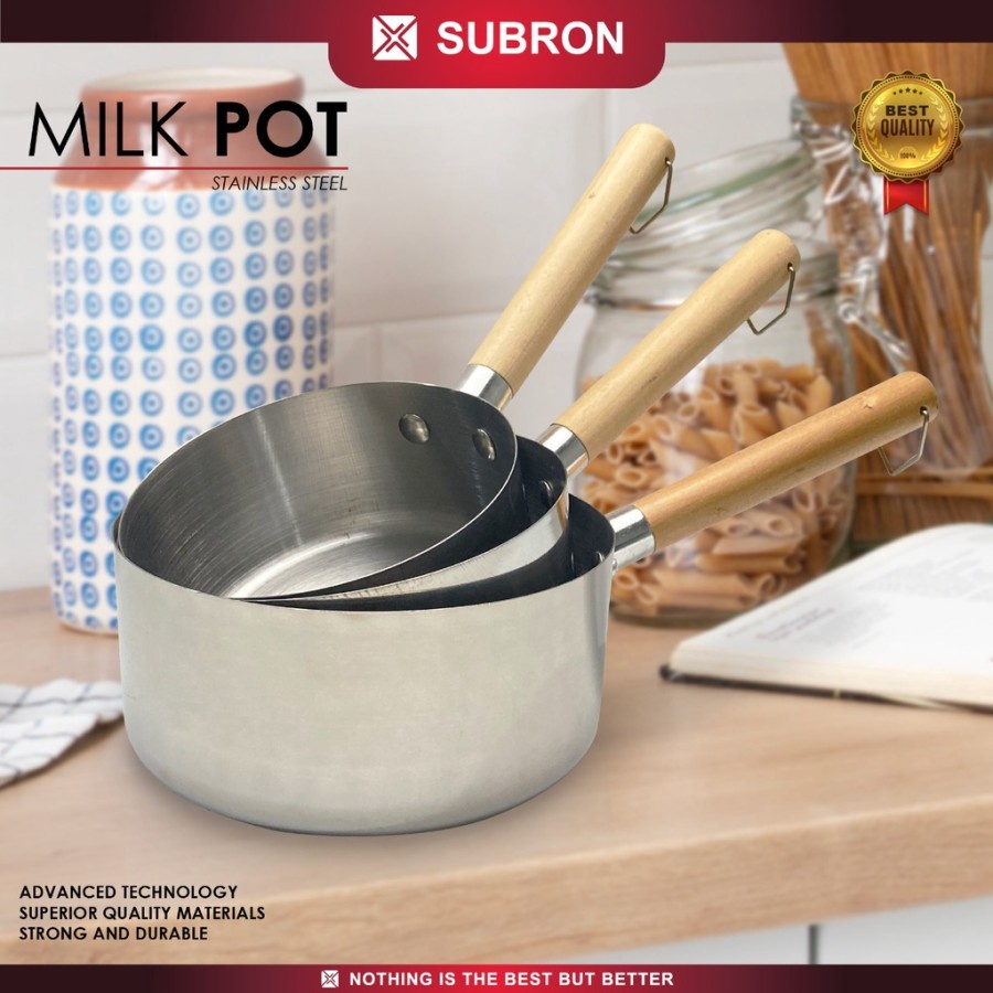 Jual Panci Susu Milk Pot Pegangan Kayu Cm Stainless Steel