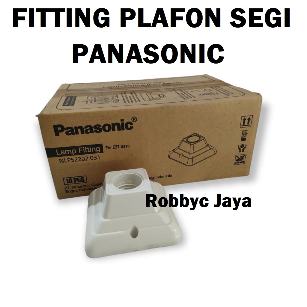 Jual Panasonic Fitting Lampu Plafon Fiting Tempel Kotak Segi E Putih