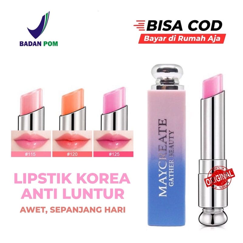 Jual Bpom Maycreate Moisturizing Lipstik Lipstick Pelembab Tahan Air