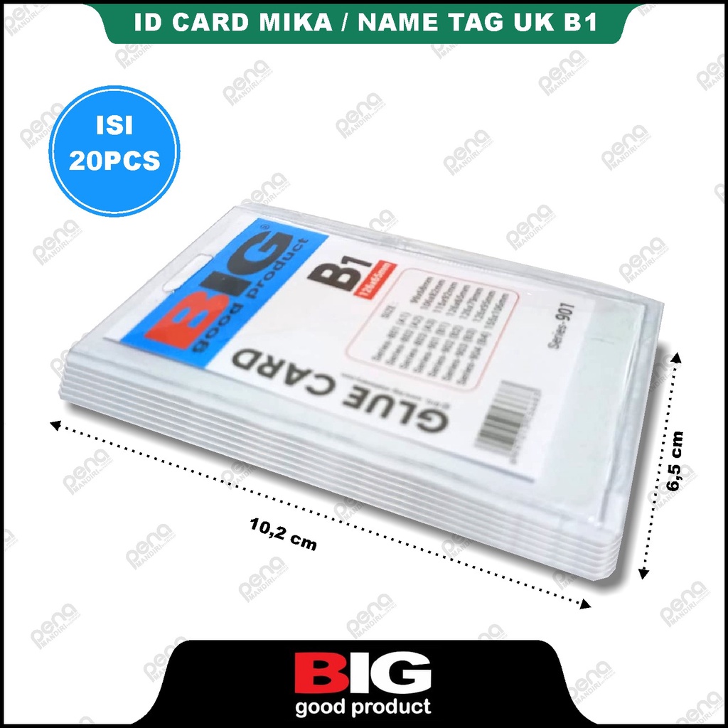 Jual Id Card Mika Big B Mm X Mm Name Tag Glue Card Card