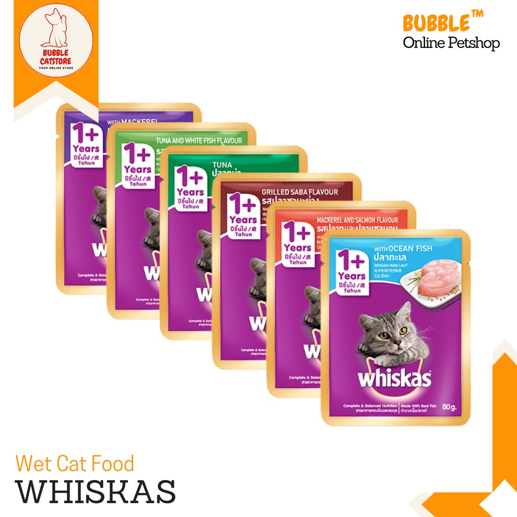 Jual Whiskas Pouch Adult Makanan Kucing Basah Dewasa 80gr Shopee