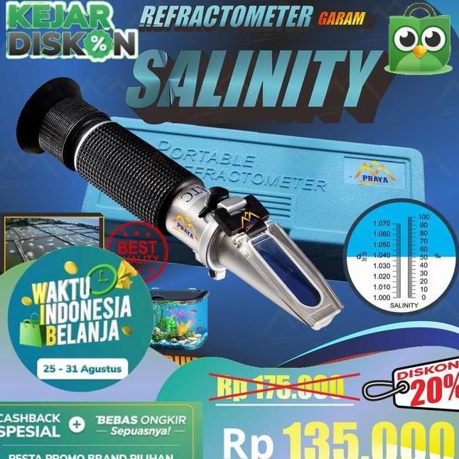 Jual Salinity Refractometer Alat Ukur Kadar Garam Asin Laut Payau