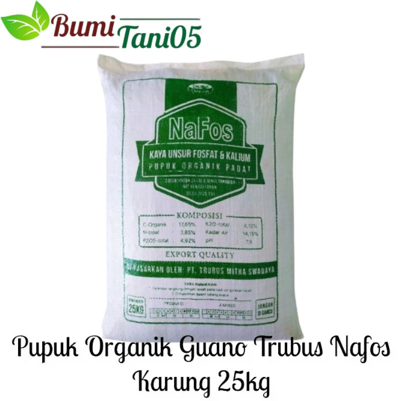 Jual Trubus Pupuk Organik Nafos Guano Kemasan Kg Palembang Shopee