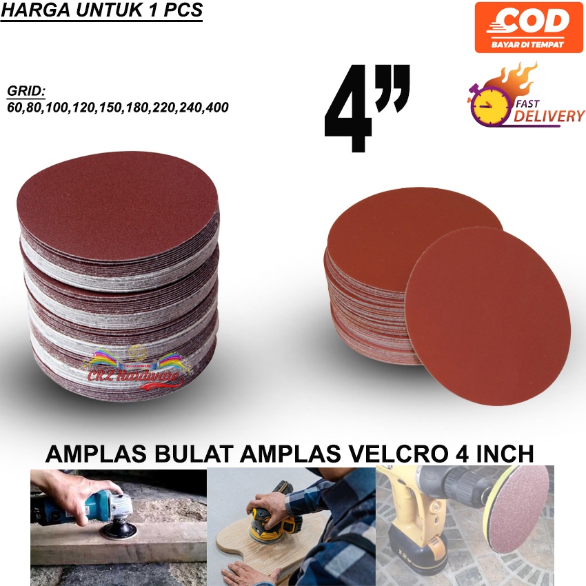 Jual Amplas Bulat Tempel Velcro 4 Inch Shopee Indonesia