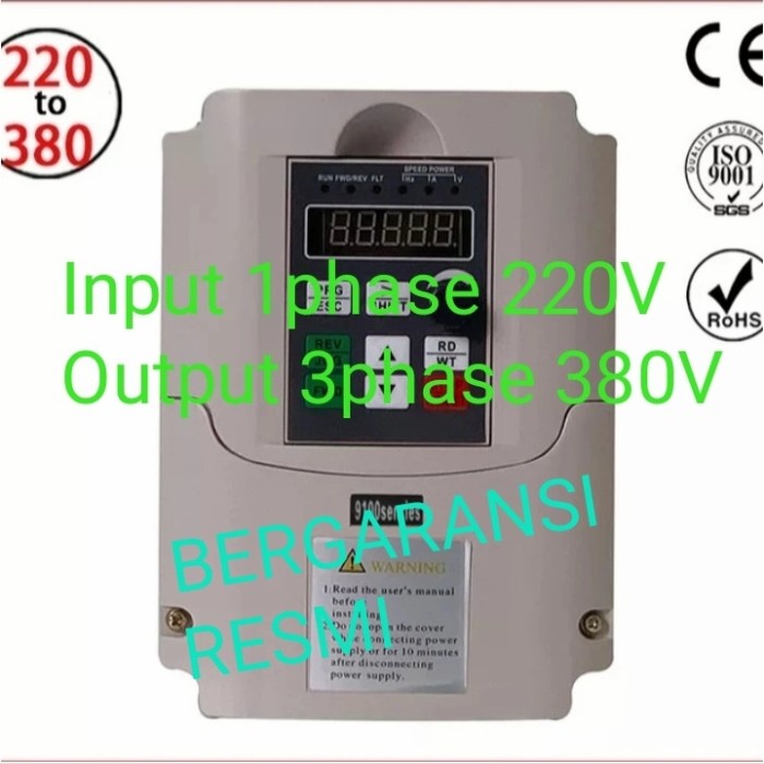 Jual VFD Inverter 4KW 5 5Hp Input 220V 1 Phase Dan Output 380V 3 Phase