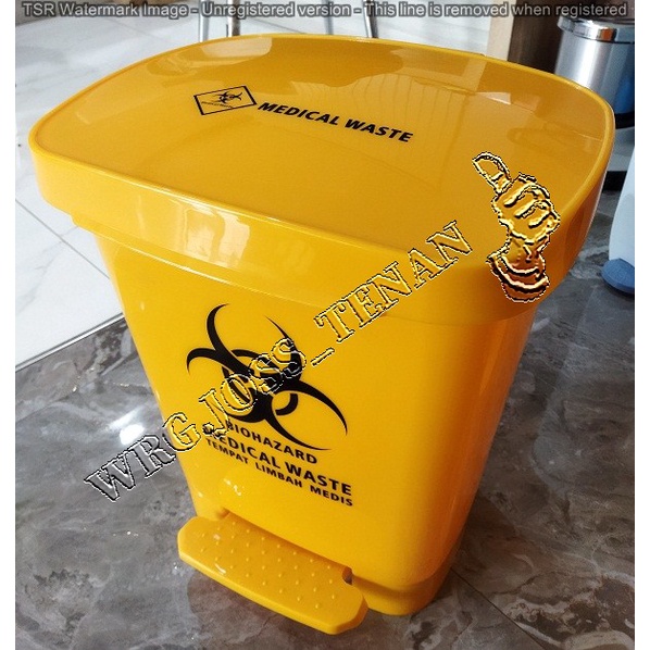 Jual Yellow Plastic Medical Thrash Bin Tempat Sampah Limbah Medis