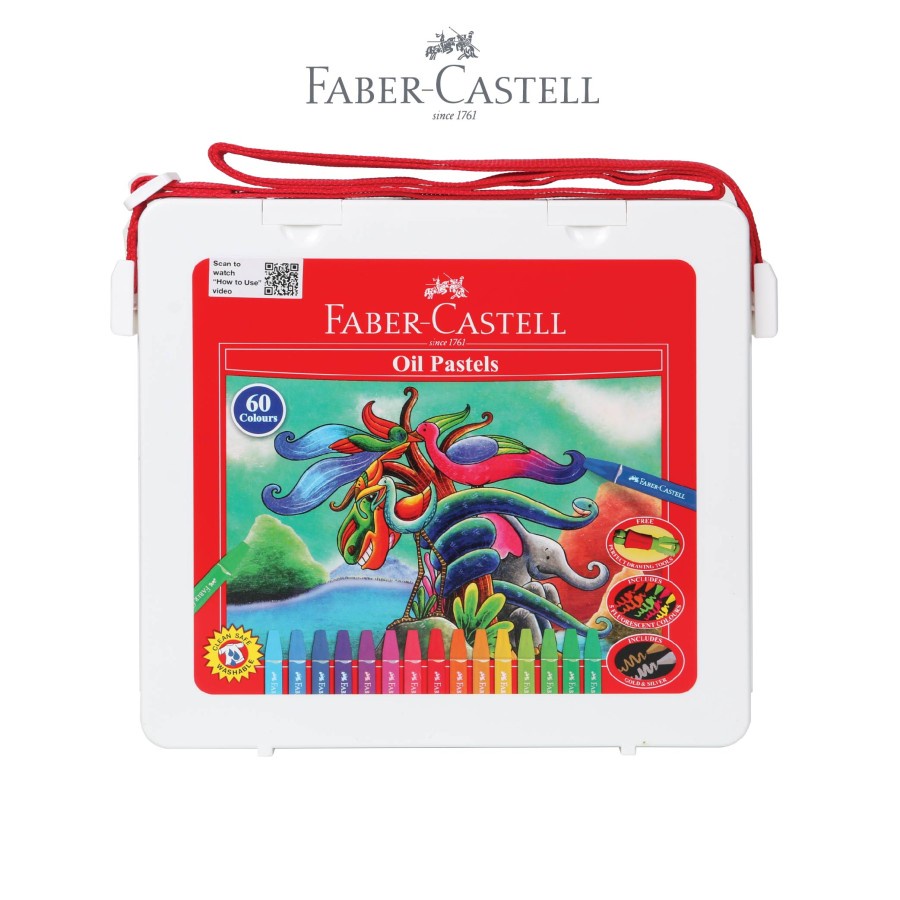 Jual Oil Pastel Faber Castell 60 Warna Original Hexagonal Kotak Putih