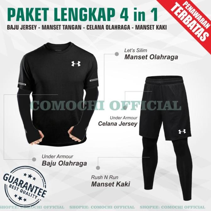 Jual Setelan Baju Kaos Olahraga Pria Stelan Running Pakaian Sport Set