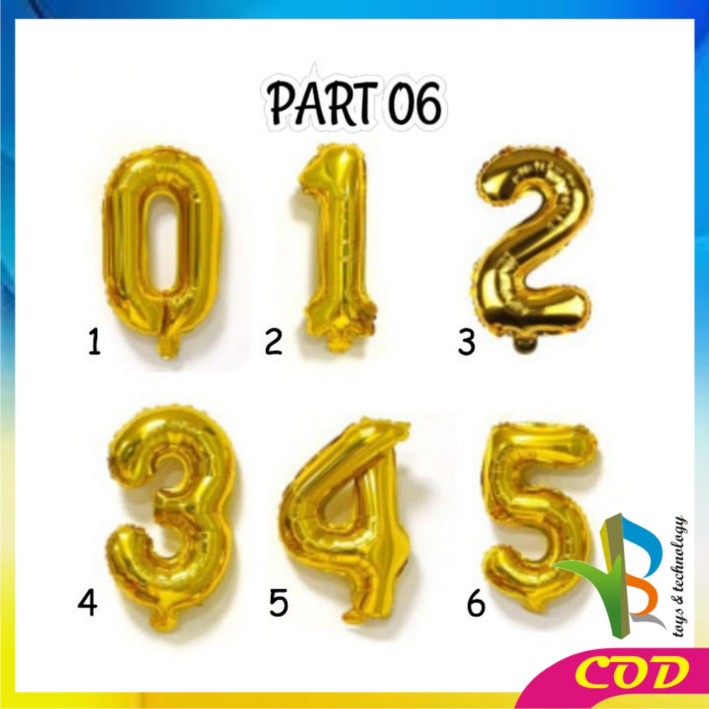 Jual RB C390 Balon Foil Huruf Gold A Z Balon Foil Angka 0 9 Ballon