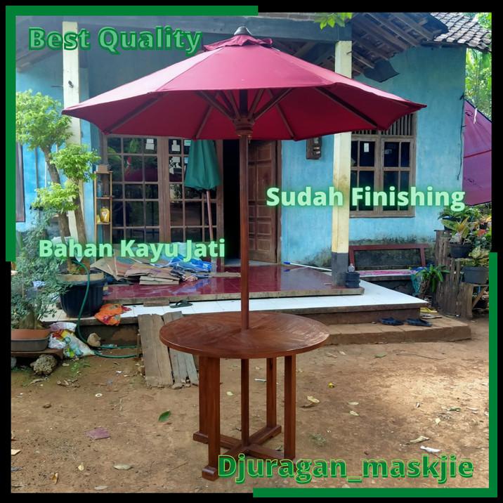 Jual Meja Payung Outdoor Taman Cafe Resto Villa Pantai Jati Tanpa Kursi