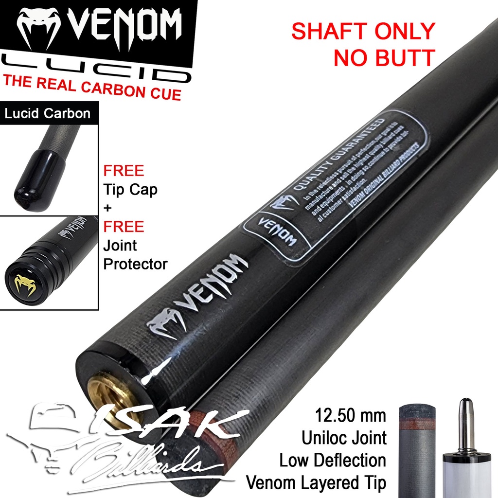 Jual Venom Lucid Carbon Extra Shaft No Butt Uniloc Cue Murrey