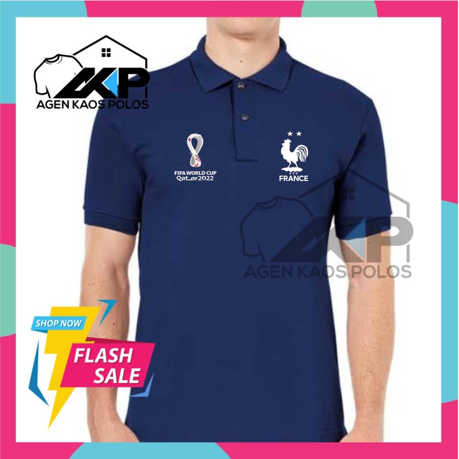 Jual KAOS BOLA POLO SHIRT PIALA DUNIA QATAR TIMNAS PRANCIS WORLD CUP