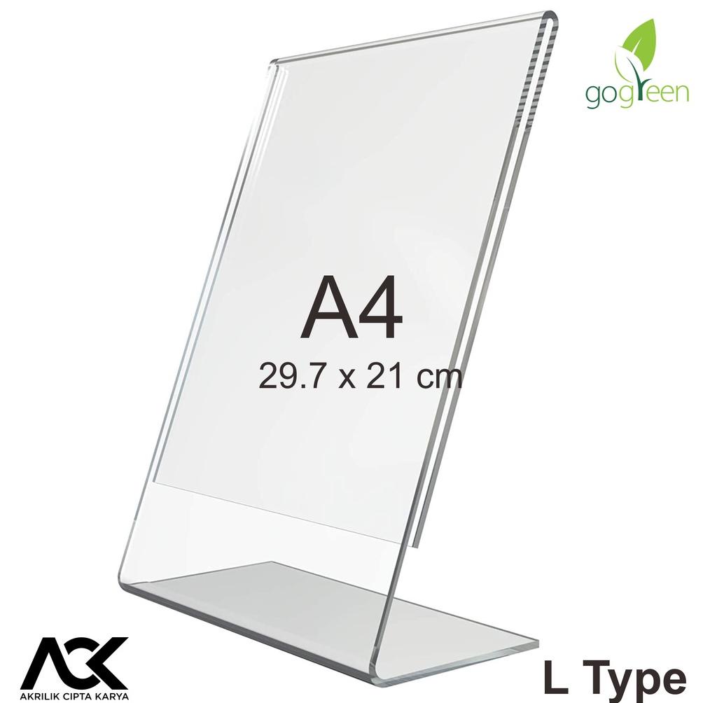 Jual PRODUK TEMPAT AKRILIK BROSUR A4 L TYPE ACRYLIC TENT HOLDER A4