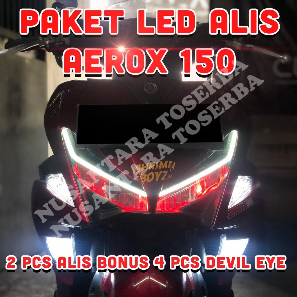 Jual PAKET GANTENG AN LAMPU ALIS AEROX BONUS DEVIL EYES FULLSET LAMPU