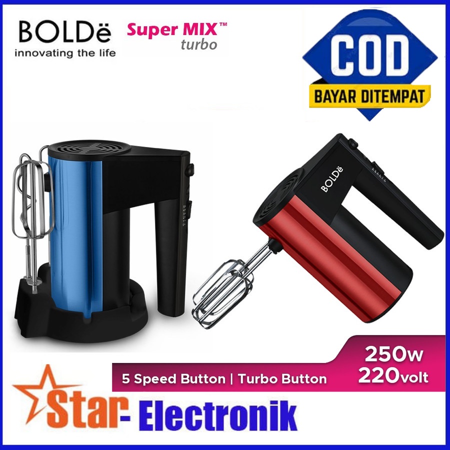 Jual Bolde Super Mix Turbo Hand Mixer 5 Speed Body Stainless Steel