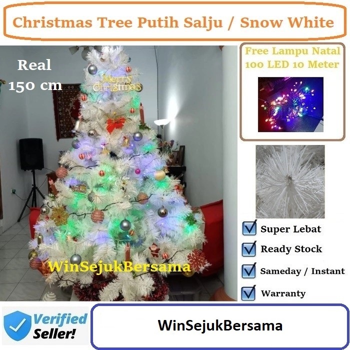 Jual Pohon Natal Cm Putih Salju Christmas Tree Meter Snow