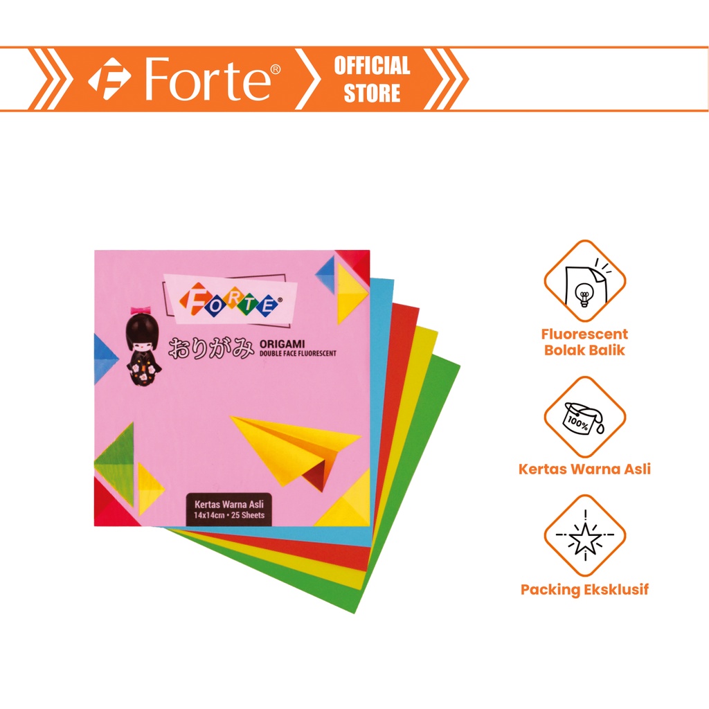 Jual Forte Origami Kertas Lipat Warna Sisi X Cm Lembar