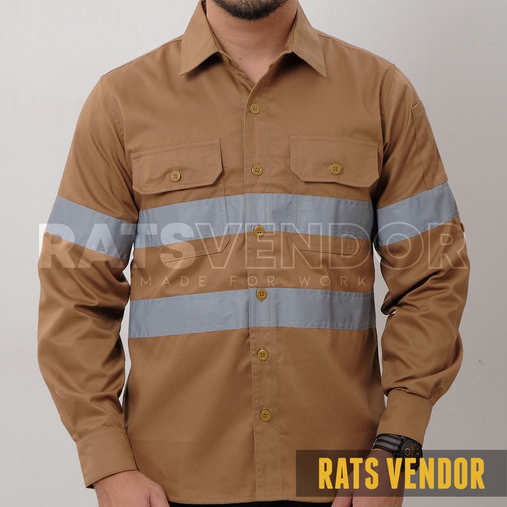 Jual Kemeja Safety K3 Baju Proyek Tambang Wearpack Kerja Seragam