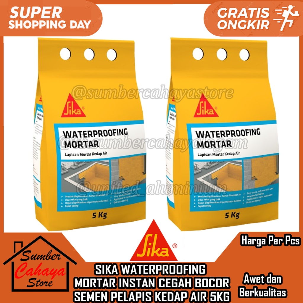 Jual Sika Waterproofing Mortar Instan Cegah Bocor Semen Pelapis Kedap