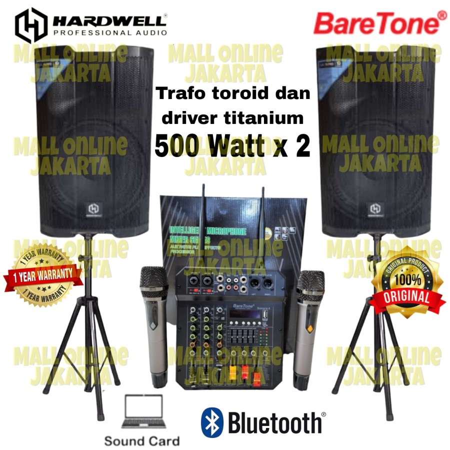 Jual Paket Speaker Aktif Hardwell 15 Inch Dsr 15 Pro Mixer Baretone