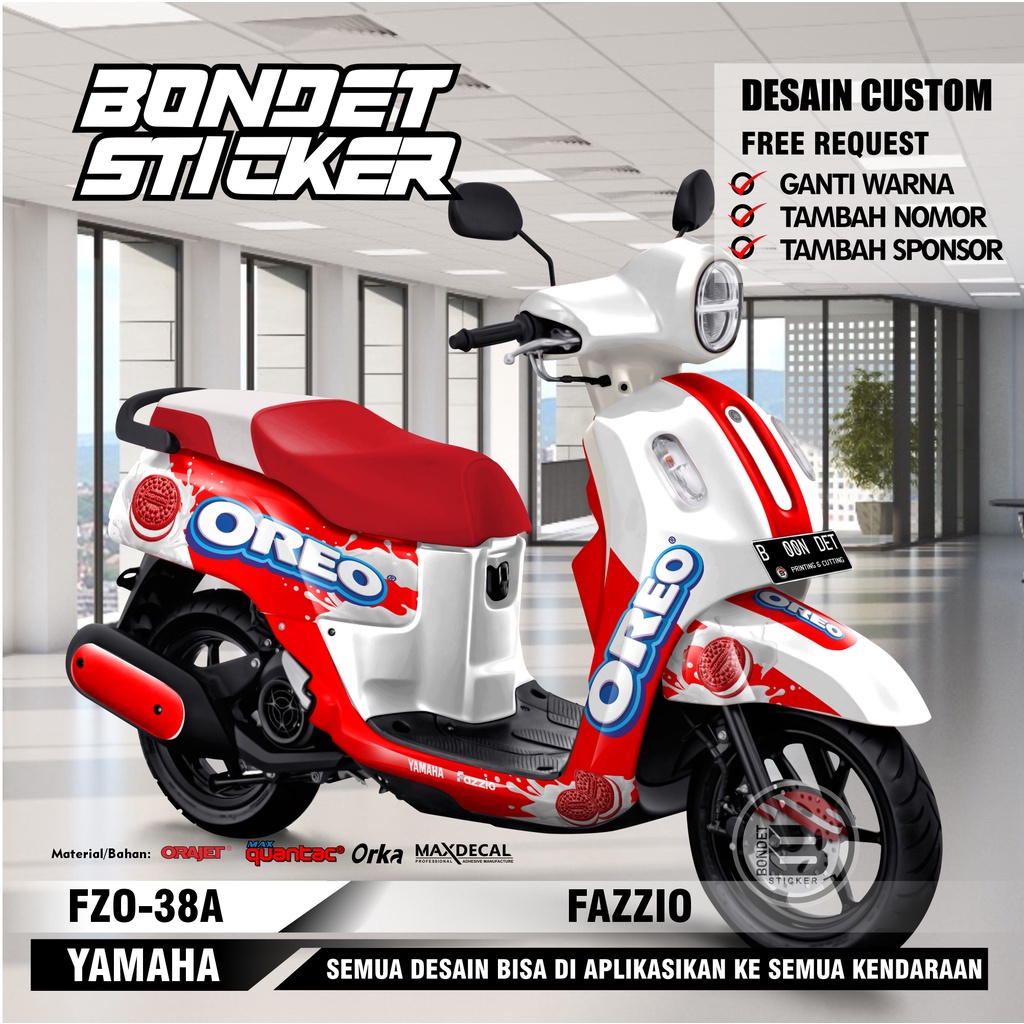 Jual STICKER MOTOR DECAL YAMAHA FAZZIO FULL BODY KODE FZO 38 Shopee