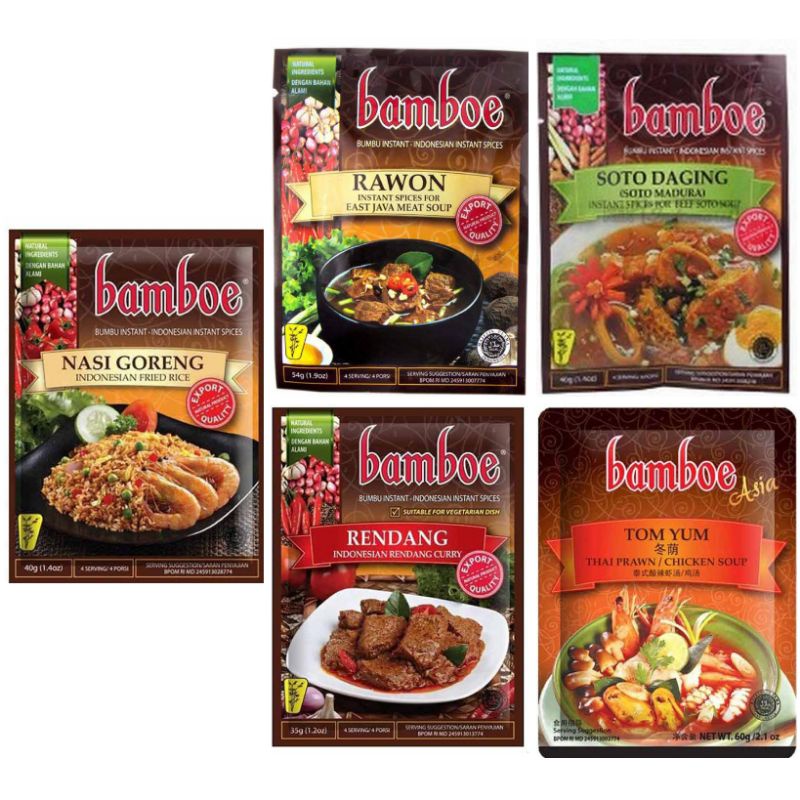 Jual Bamboe Aneka Bumbu Instant Rawon Tom Yum Soro Madura Rendang Nasi