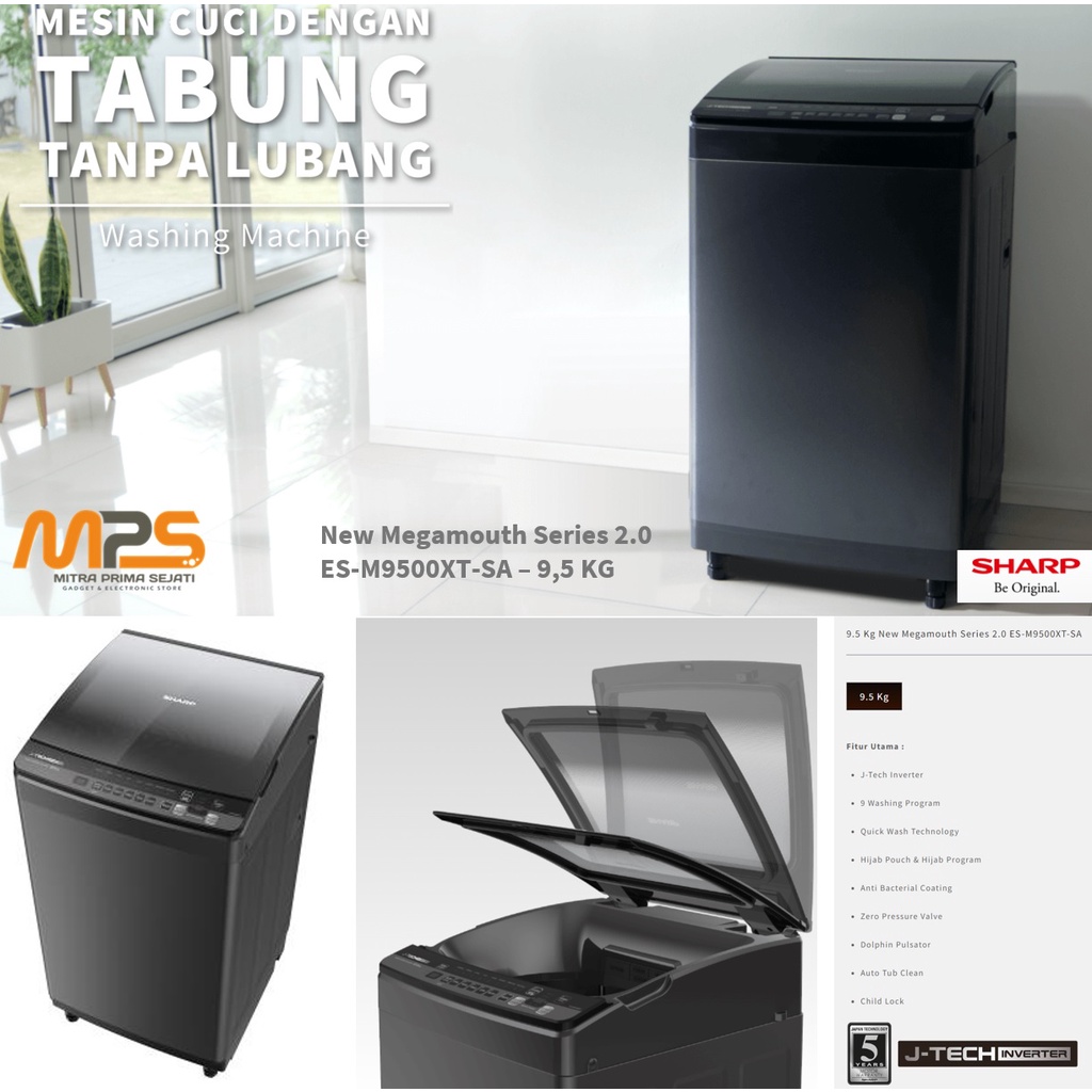 Jual Mesin Cuci Tabung Sharp New Megamouth Inverter Es M Xt