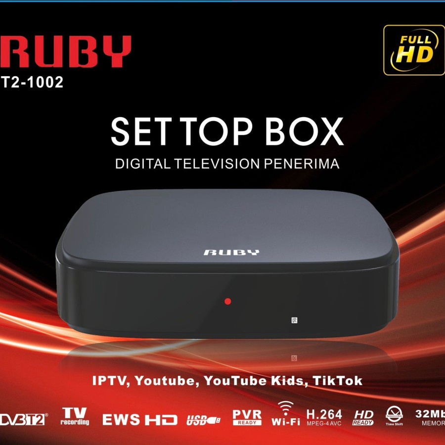 Jual SET TOP BOX STB RUBY T2 1002 DIGITAL TV FULL HD STB RUBY RECEIVER