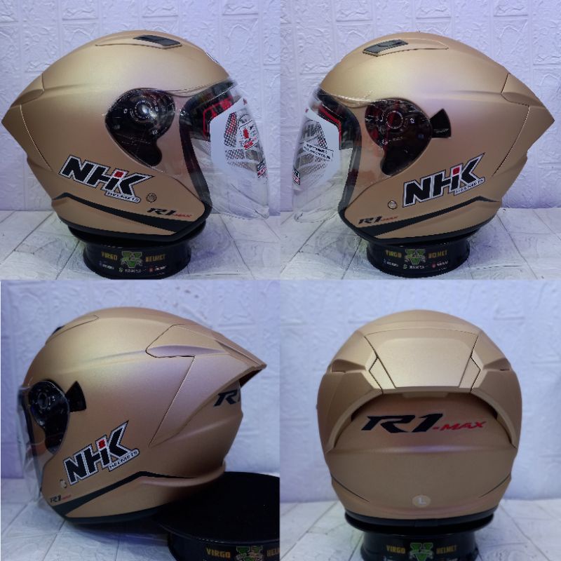 Jual HELM NHK R 1 MAX SOLID LIGHT GOLD DOFF DOUBLE VISOR NHK R1 MAX