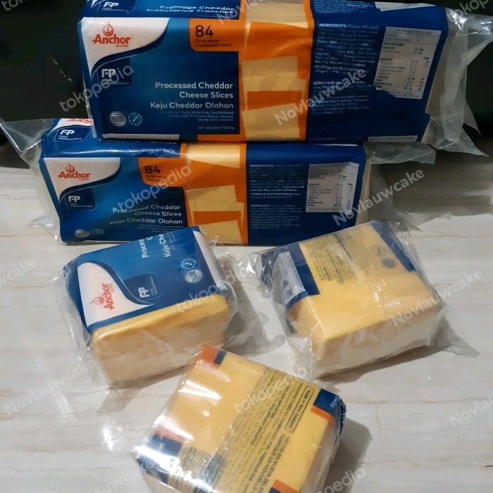 Jual KEJU CHEDDAR CHEESE SLICE ANCHOR REPACK 28LEMBAR Shopee Indonesia