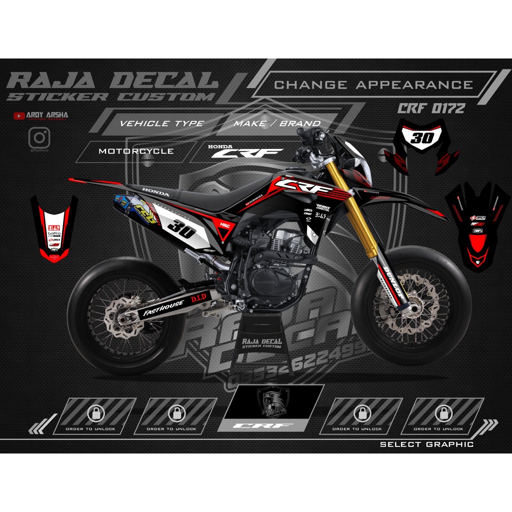 Jual Decal Sticker CRF 150 L Fullbody Dekal Stiker CRF 150 L Trail