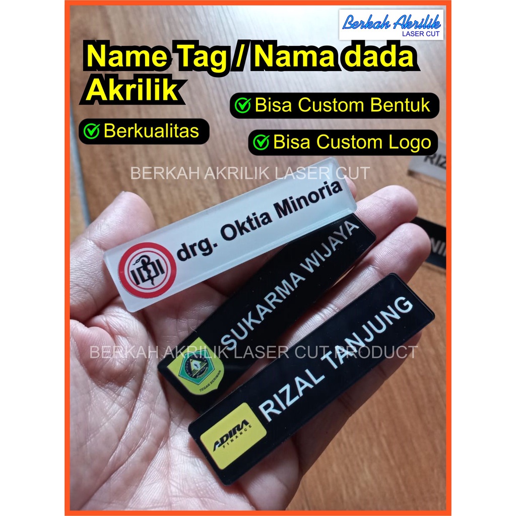 Jual Name Tag Nama Dada Akrilik Peniti Magnet Shopee Indonesia