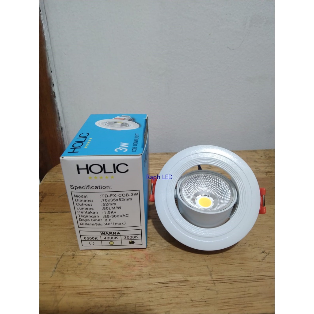 Jual HOLIC 3 Watt Mata COB Mini Lampu Spotlight Downlight LED 3Watt 3W