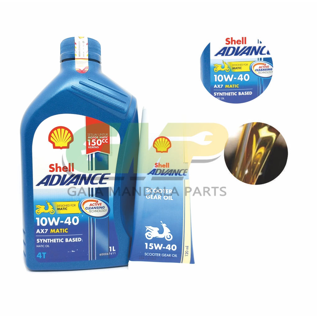 Jual Paket Oli Shell Advance Ax7 Scooter 1 Liter Oil Motor Matic