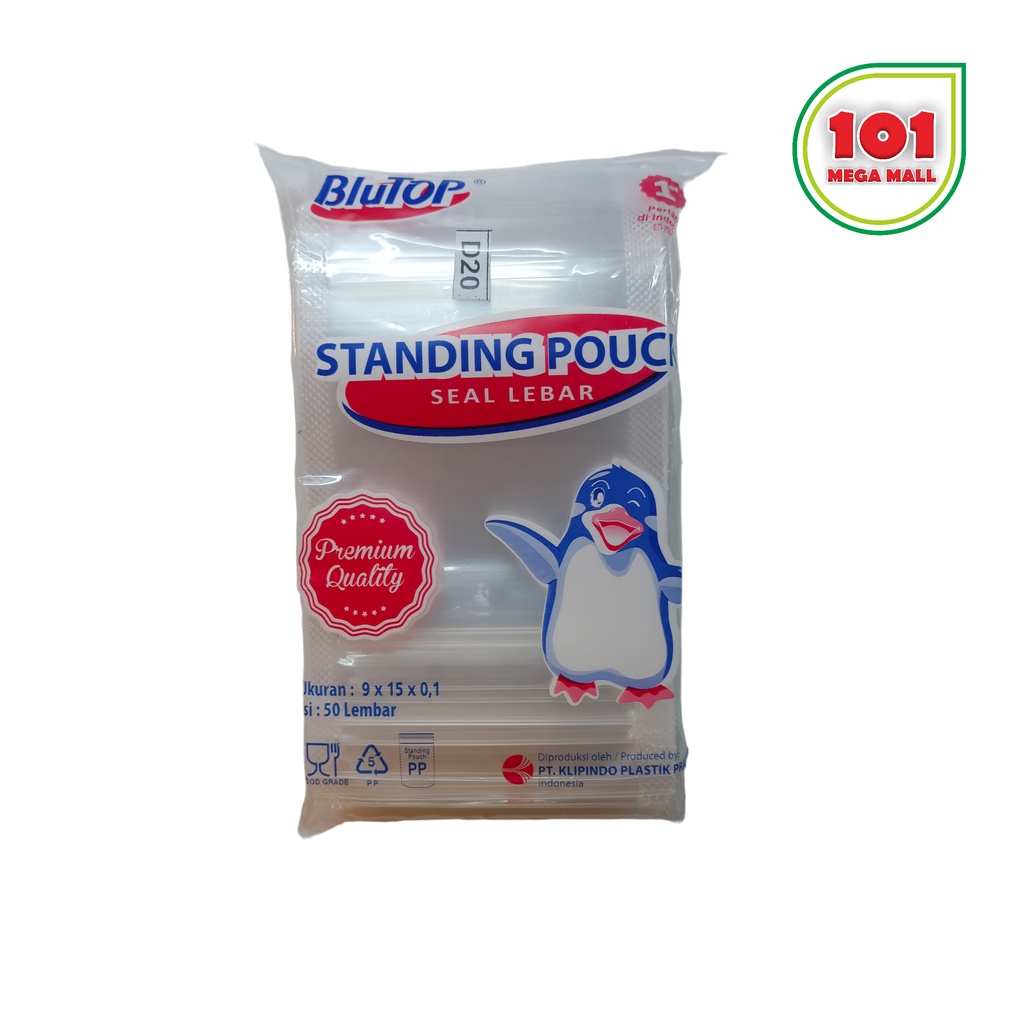 Jual Standing Pouch Blutop Pinguin X Double Seal Lebar Isi Pcs