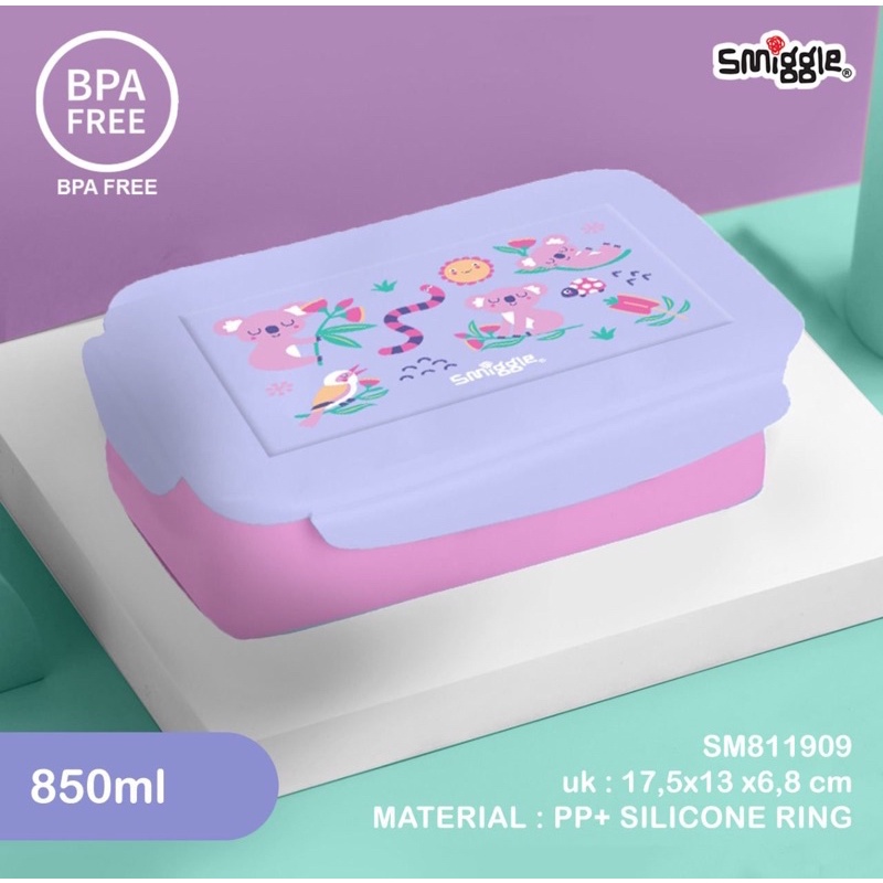 Jual Smiggle Lunchbox Kotak Makan Tenny Tiny Square 2 Sekat 5 Sekat