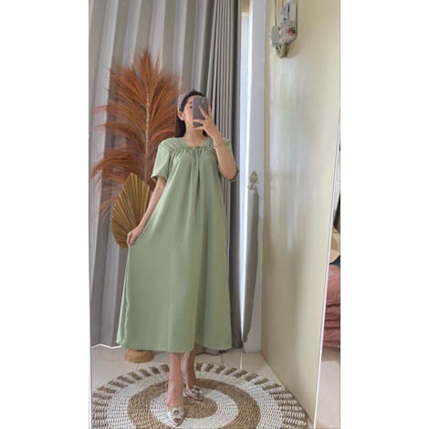 Jual Daster Fuji Shena Dress Viral Jumbo Kerut Dada Jumbo Bahan