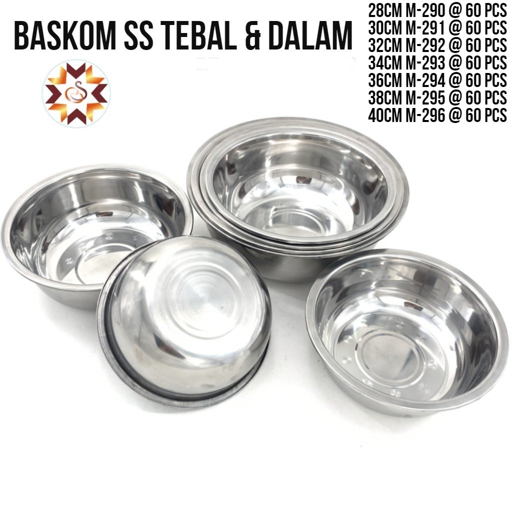 Jual Baskom Stainless Set Ukuran Cm Cm Shopee Indonesia