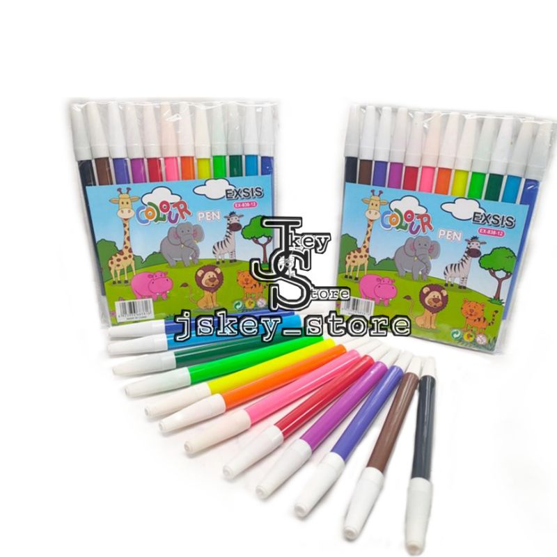 Jual Spidol Set 12 Exsis Colour Pen Eksis Spidol Eksis Spidol Isi 12