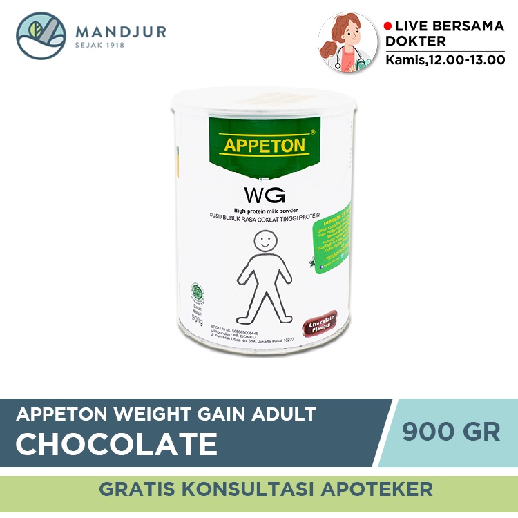 Jual Appeton Weight Gain Adult Coklat Gr Susu Tinggi Protein