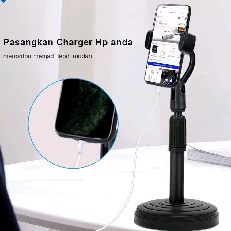 Jual Inbex Phone Stand Holder Hp Dekstop Standing Broadcasting Rotary