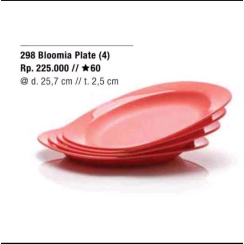 Jual Piring Tupperware Isi 4 Blossom Plate Tupperware Shopee Indonesia