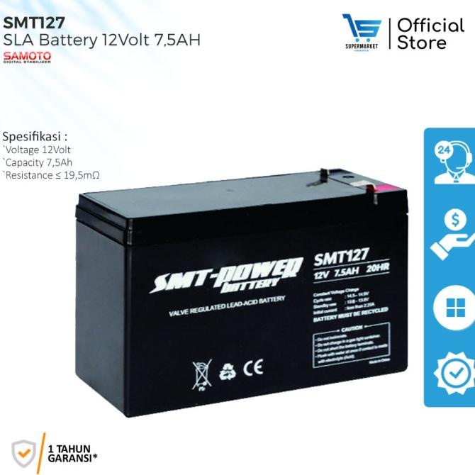 Jual Aki UPS SMT 12V 7Ah 12Volt Baterai UPS Battery Samoto 12V