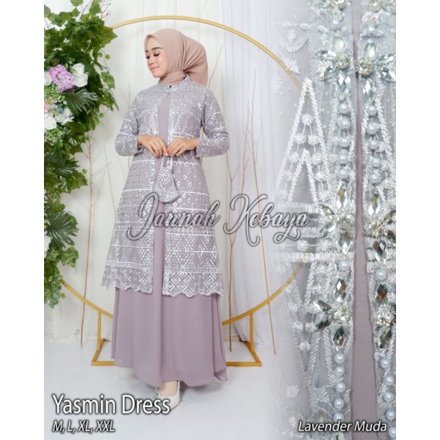 Jual Yasmin Dress Gamis Brukat Kebaya Gamis Kondangan Gamis