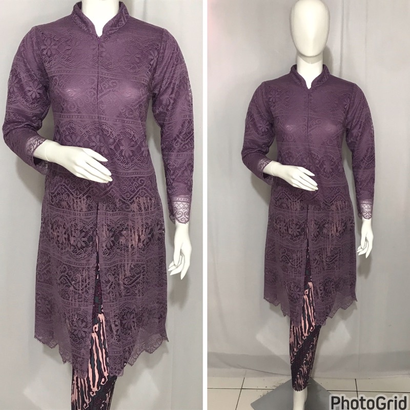 Jual Kebaya Tunik Brokat Tunik Kerah Sanghai Tunik Seleting Depan