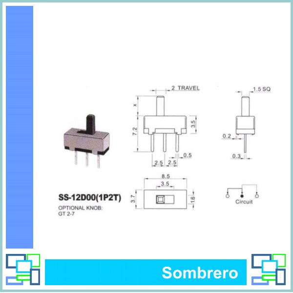 Jual Saklar Geser Kecil Mini Toggle 3 Pin 4mm SS12D00 Slide Switch SPDT