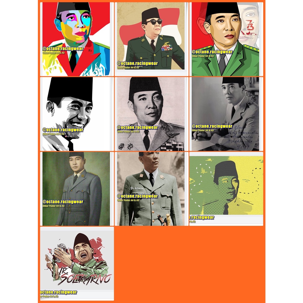 Jual Sticker Poster A A Soekarno Bungkarno Indonesia