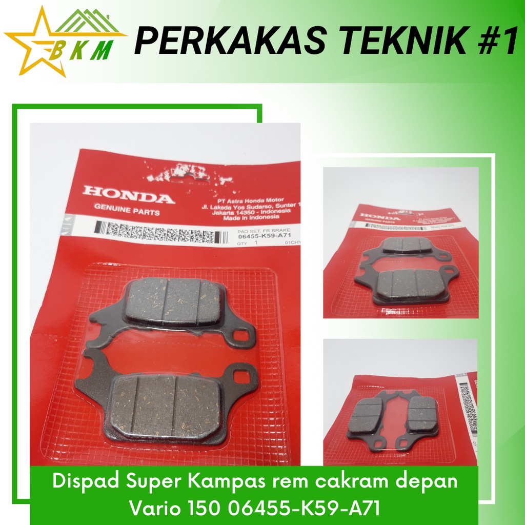 Jual Dispad Super Kampas Rem Cakram Depan Vario K A